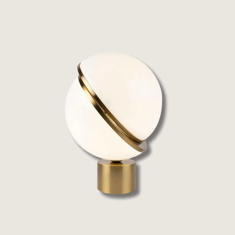 Modern Globe Table Lamp Brass Crescent Design - Product showcase