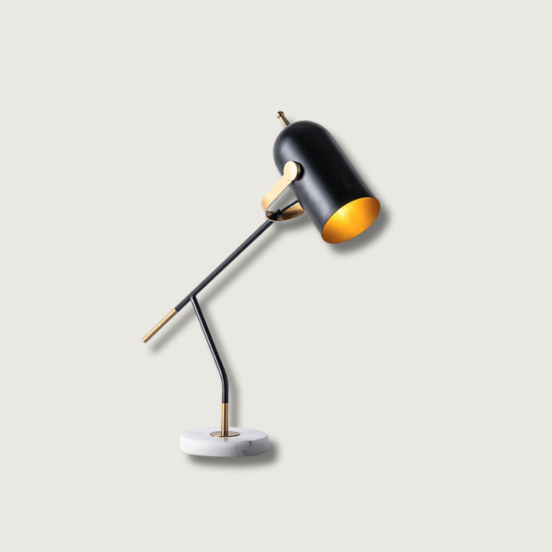 Modern Task Lamp Black Metal Marble Base - Product showcase