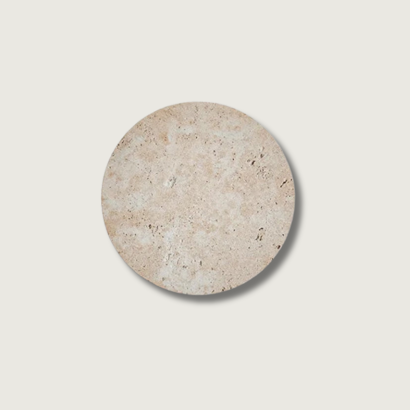 Round Travertine Wall Light Natural Stone LED Sconce - Product showcase