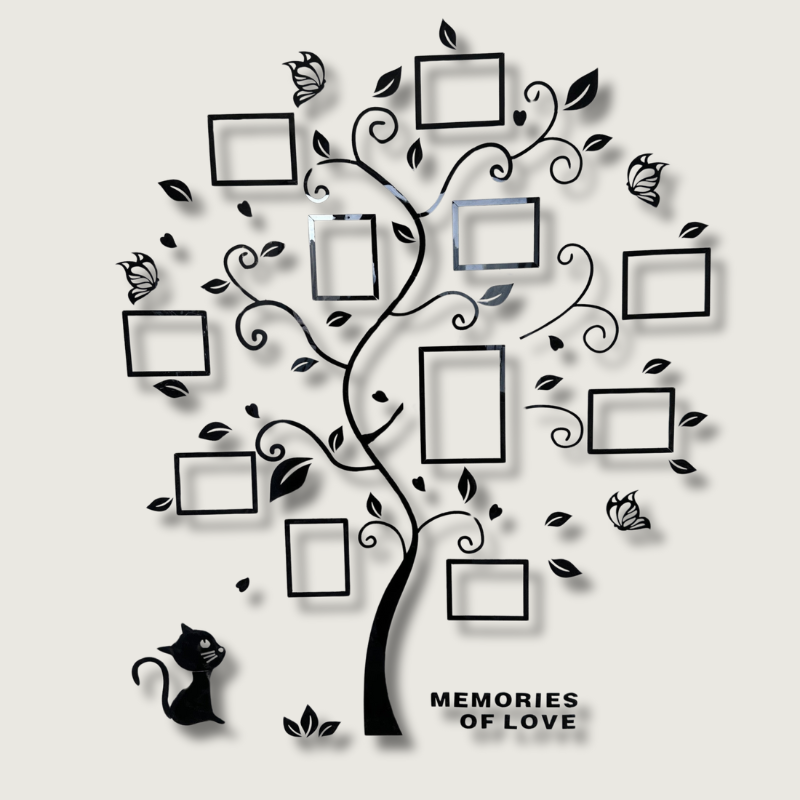 Family Photo Tree Wall Decal  3D Acrylic Frame Display - Product showcase