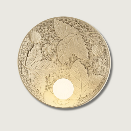 French Imperial Wall Lamp  Embossed Leaf Pattern Round Sconce - Product showcase