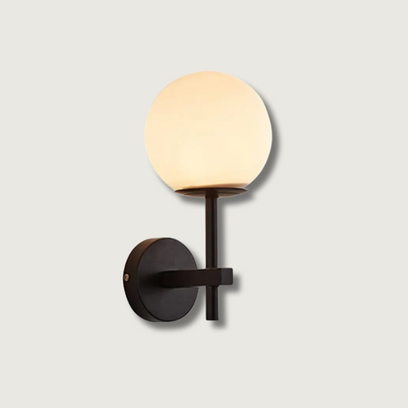 Modern Wall Sconce  Black Aluminum Globe Light - Product showcase