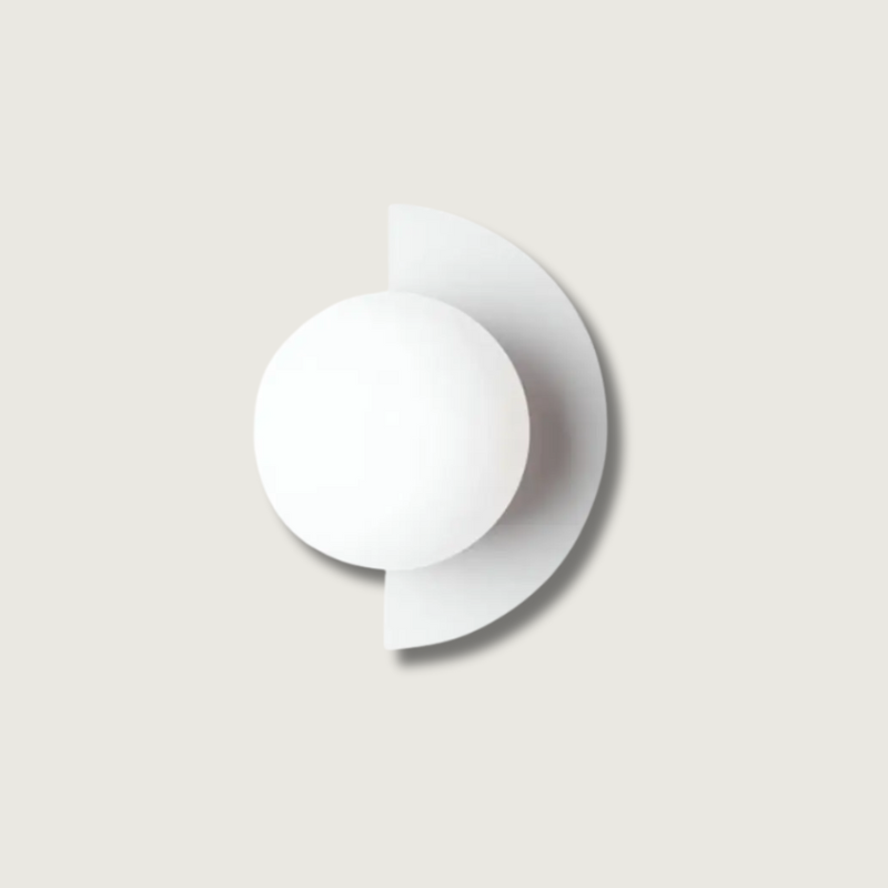 Modern Circular Wall Light Minimalist White LED Sconce - Product showcase