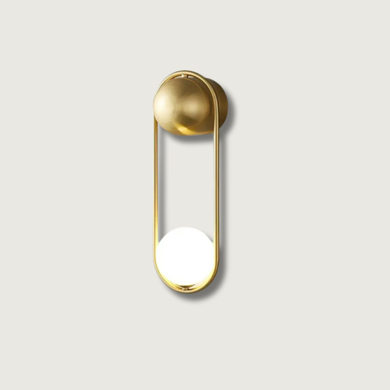 Modern Wall Sconce Geometric Brass Frame - Product showcase