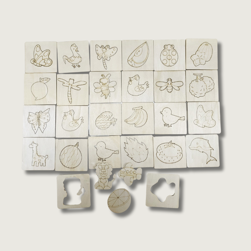 Montessori Drawing Templates  Wooden Educational Art Set - Product showcase