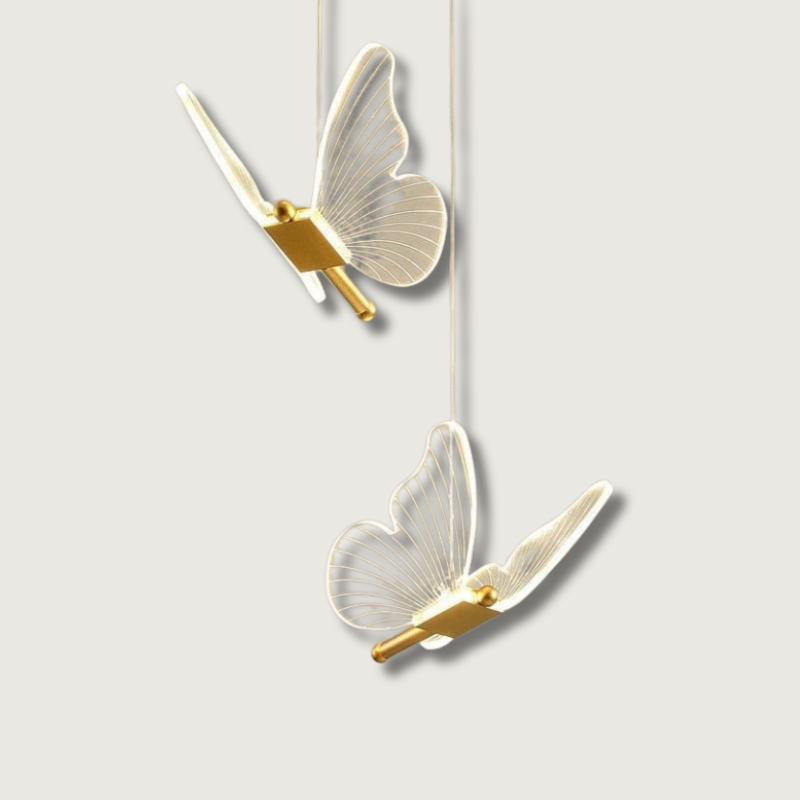 Modern Butterfly Pendant Light Acrylic Wing Design - Product showcase