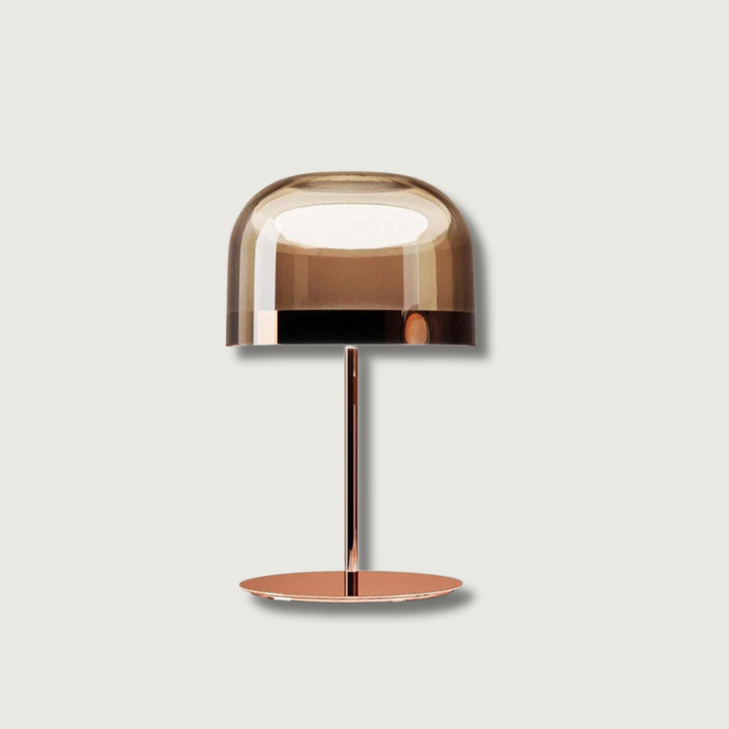 Modern LED Table Lamp Glass Dome with Copper Finish - Product showcase