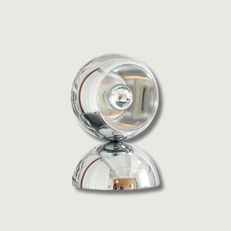 Modern Glass Table Lamp Spherical Chrome Design - Product showcase