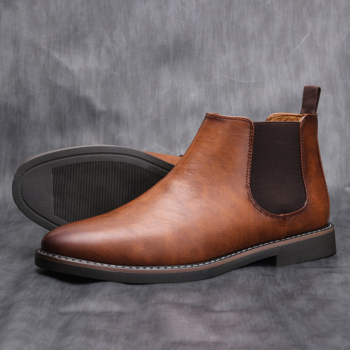 Mens Chelsea Boots Premium Leather with Elastic Side Panels - Product detail 4