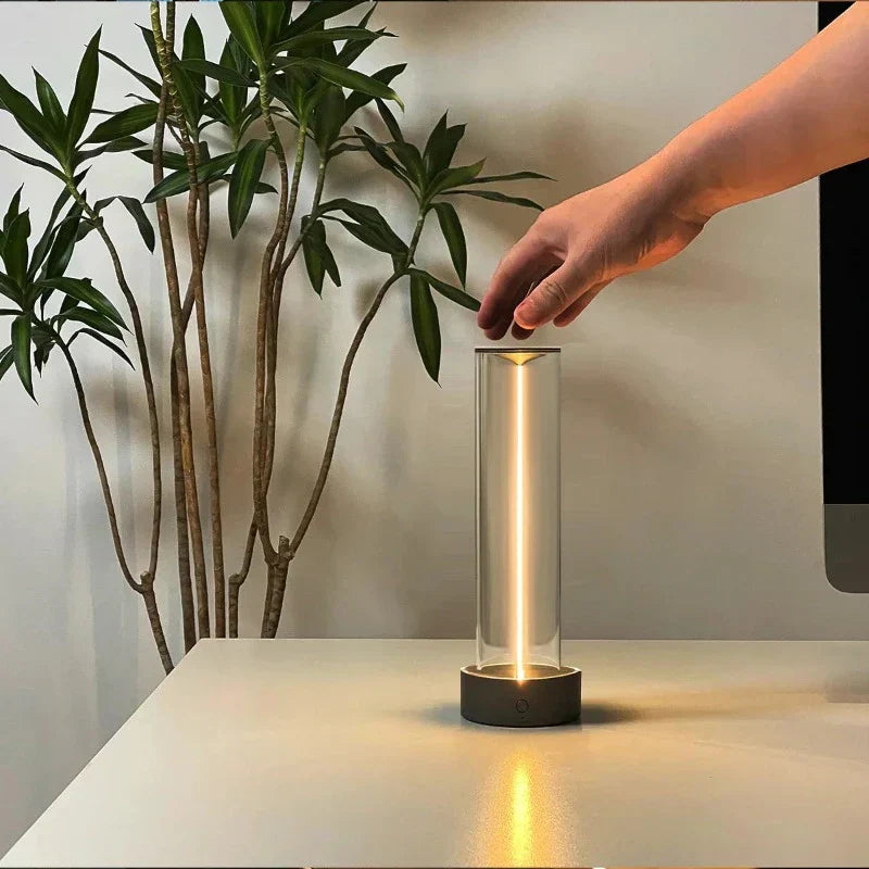 Modern Touch Table Lamp Cylindrical LED Design - Product showcase
