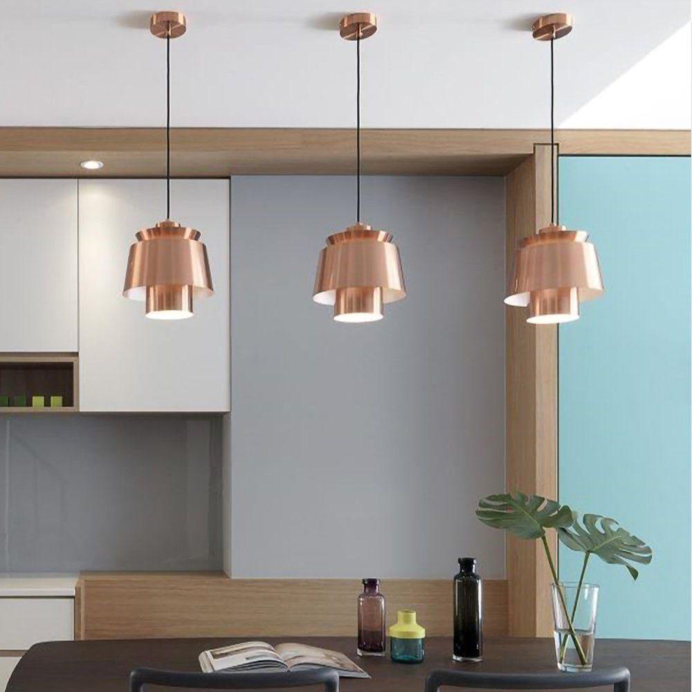 Modern Brass Pendant Light  Tiered Metallic Shade Design - Product detail 9