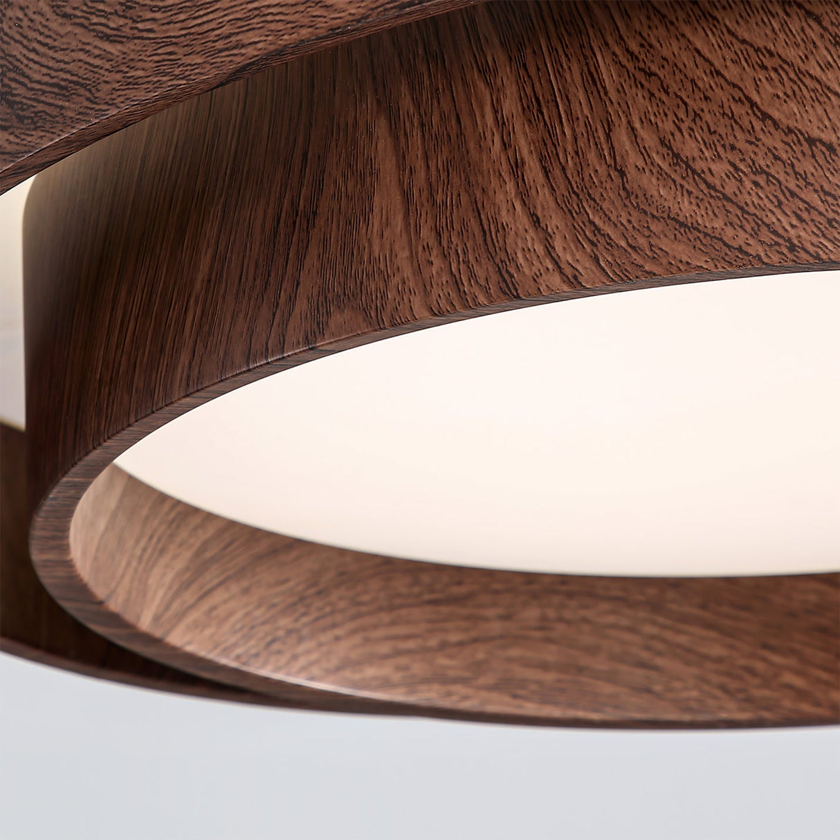 Modern LED Ceiling Light Walnut Wood Finish Ring Design - Product example