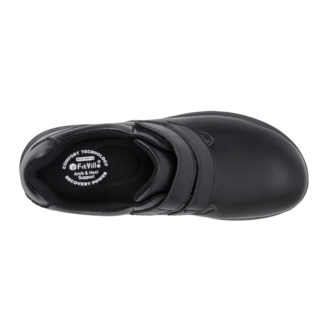 Womens Orthopedic Shoes Velcro Closure Black Leather - Product detail 6