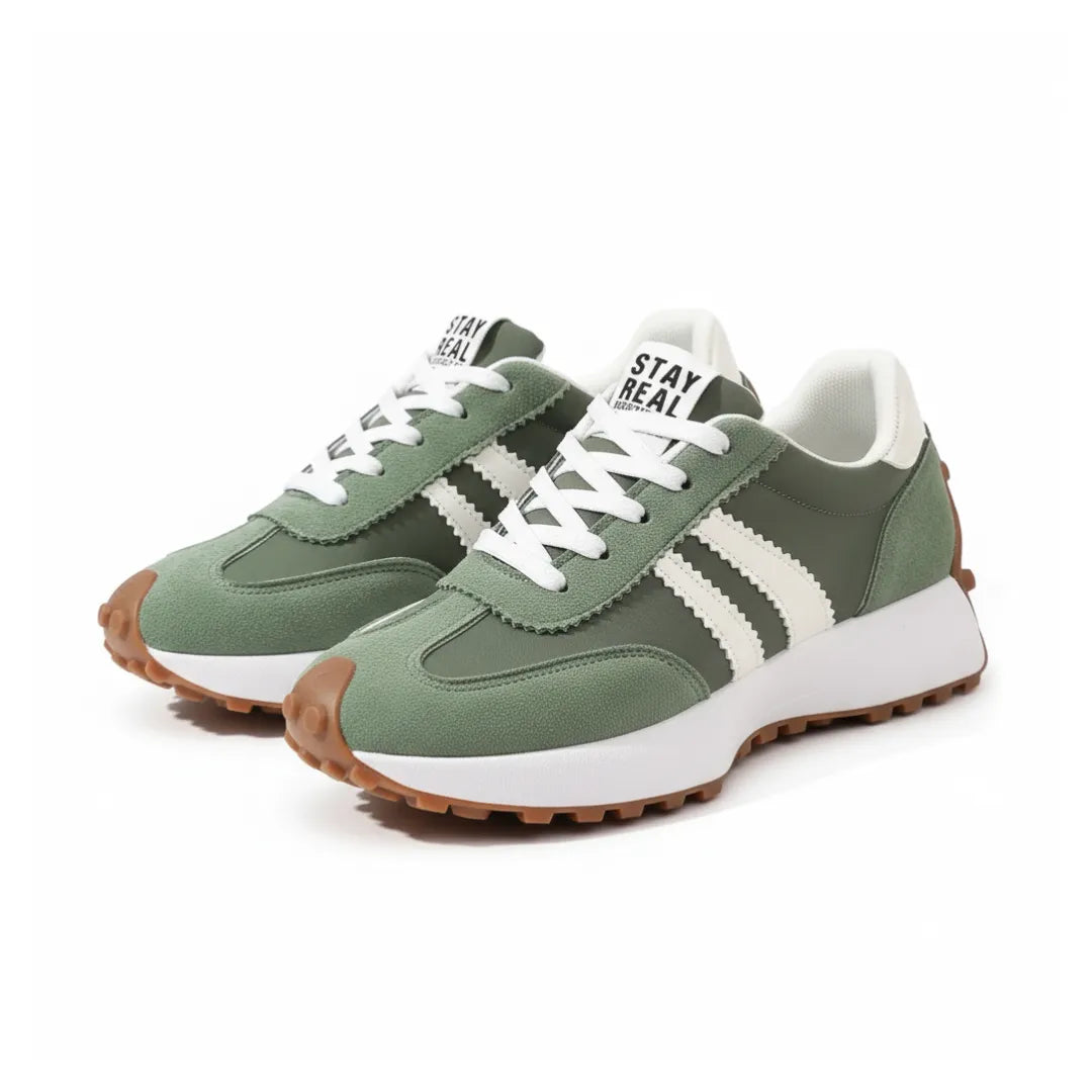 Womens Retro Sneakers Orange Vegan Leather Walking Shoes - Product detail 9