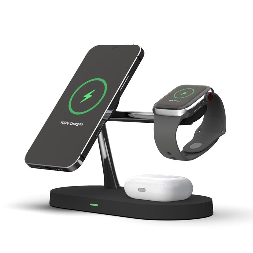 Wireless Charging Station 4-in-1 Multi Device Stand with LED Light - Product showcase