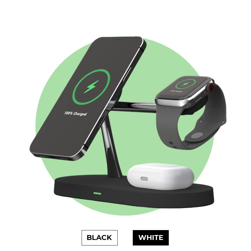 Wireless Charging Station 4-in-1 Multi-Device Dock with LED Light - Detailed view