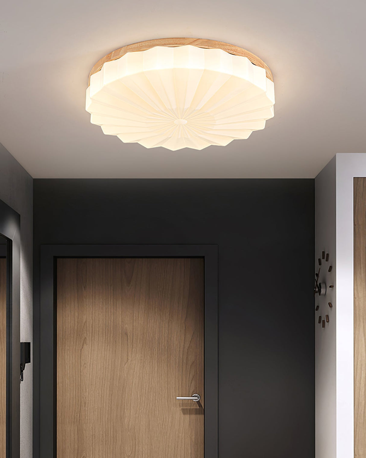 Modern Ceiling Light Wood Frame Geometric Pattern - Product detail 18