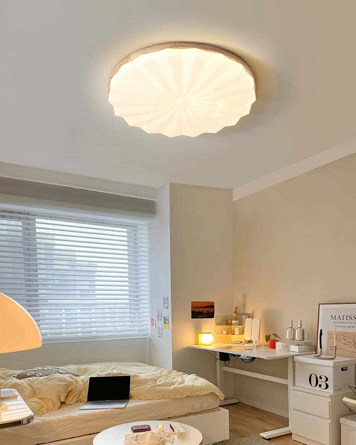 Modern Ceiling Light Wood Frame Geometric Pattern - Product detail 15
