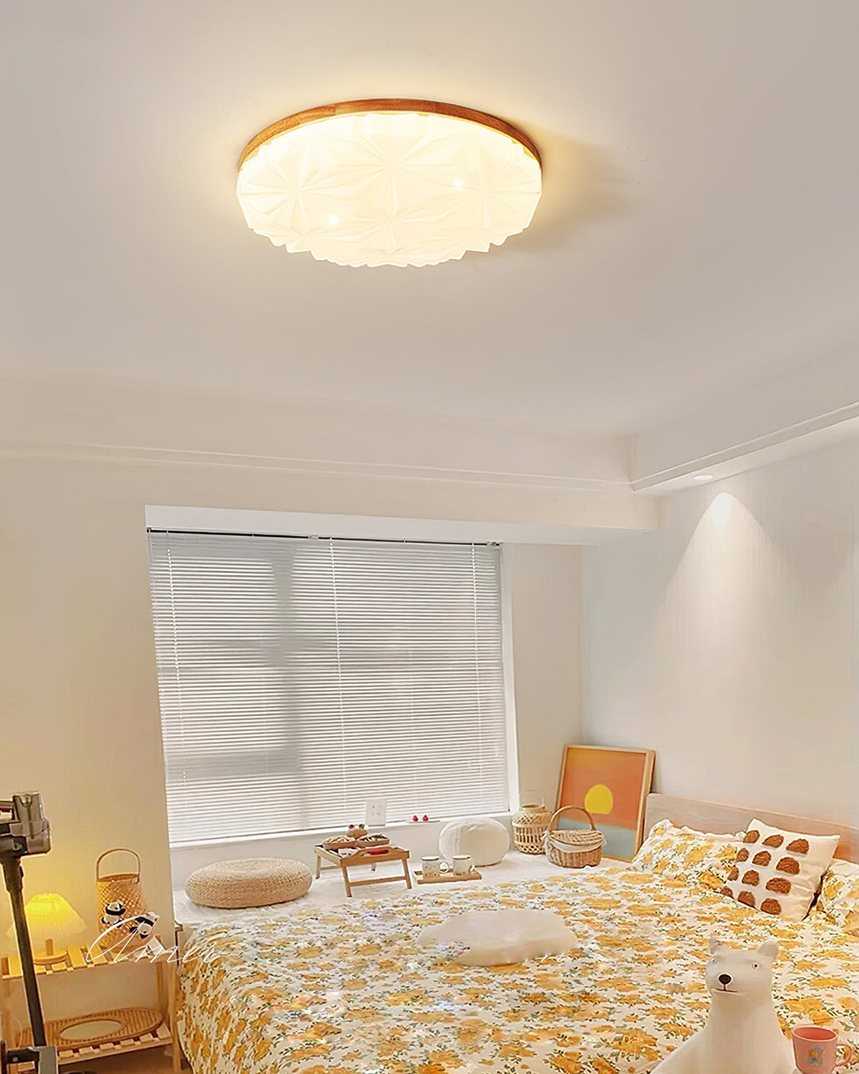 Modern Ceiling Light Wood Frame Geometric Pattern - Product detail 19