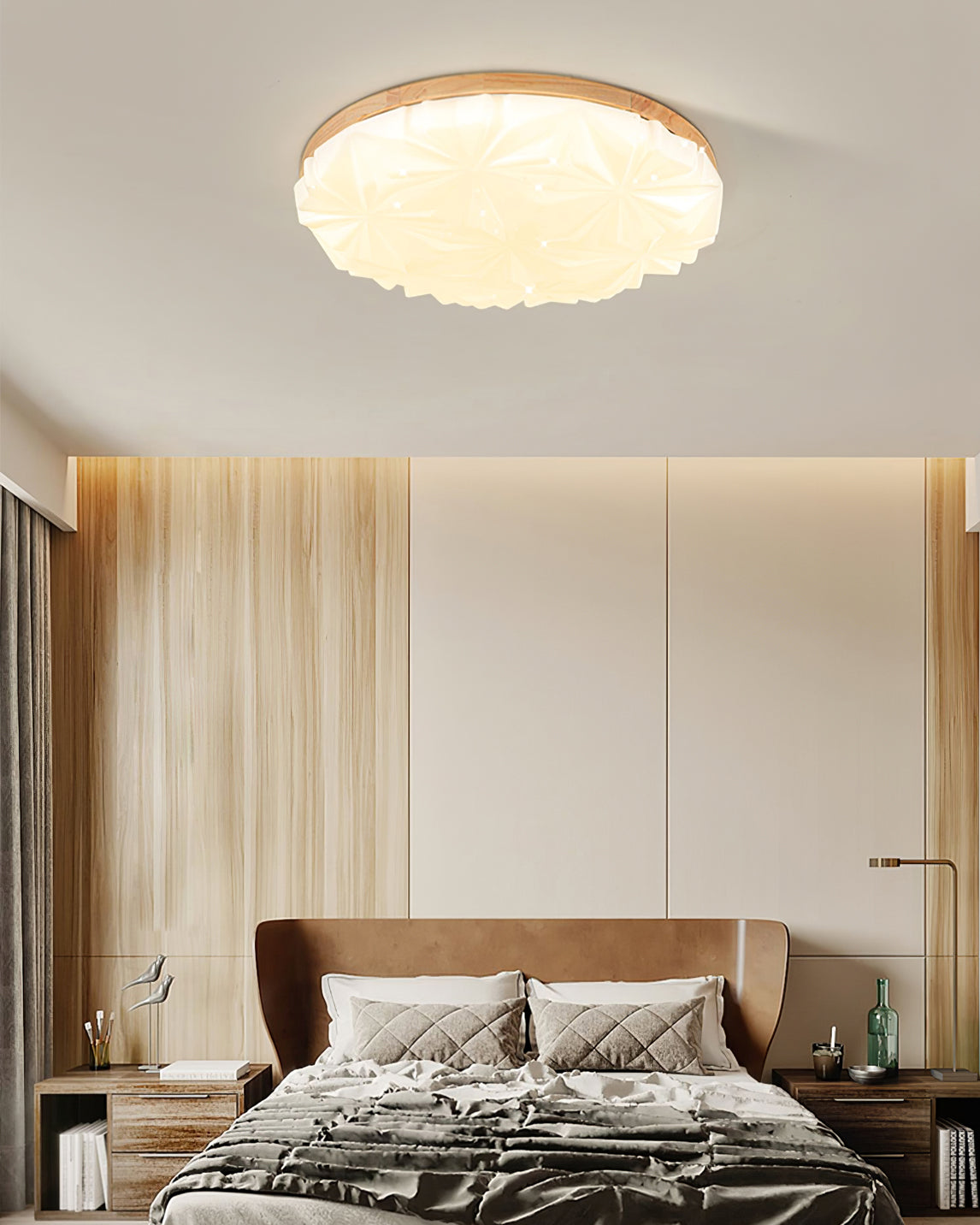 Modern Ceiling Light Wood Frame Geometric Pattern - Product detail 6