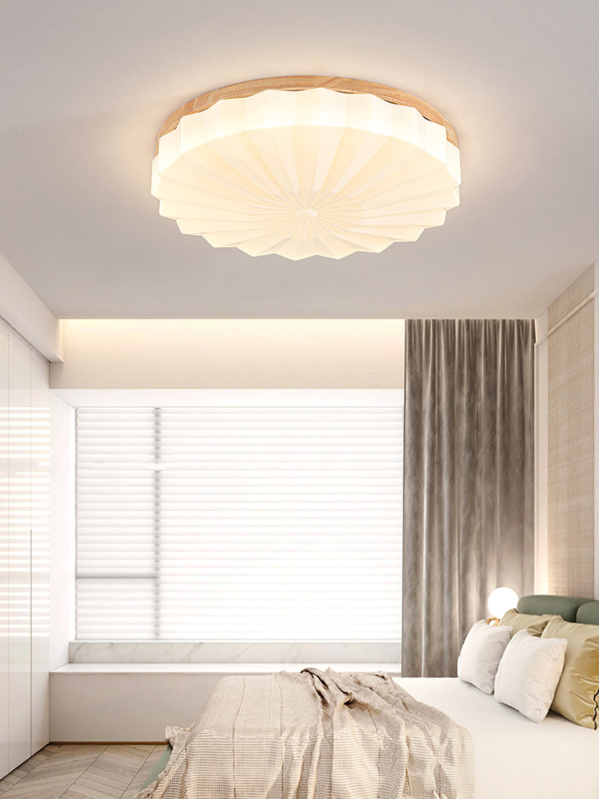 Modern Ceiling Light Wood Frame Geometric Pattern - Product detail 8