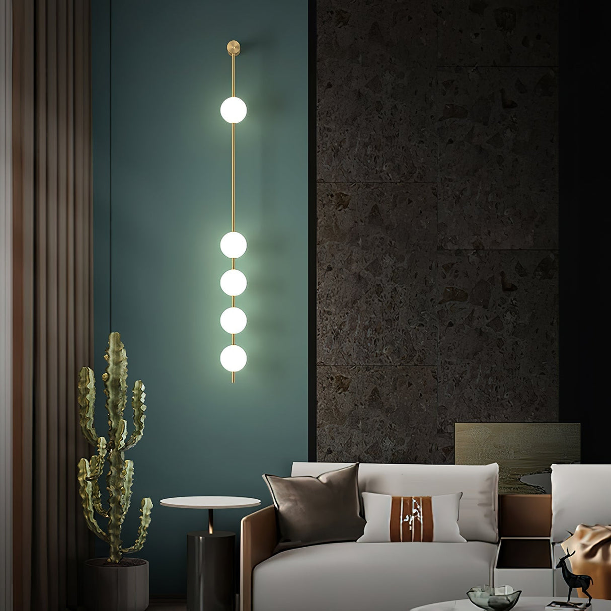 Modern Vertical Wall Lamp Gold Spheres LED Design - Product detail 5