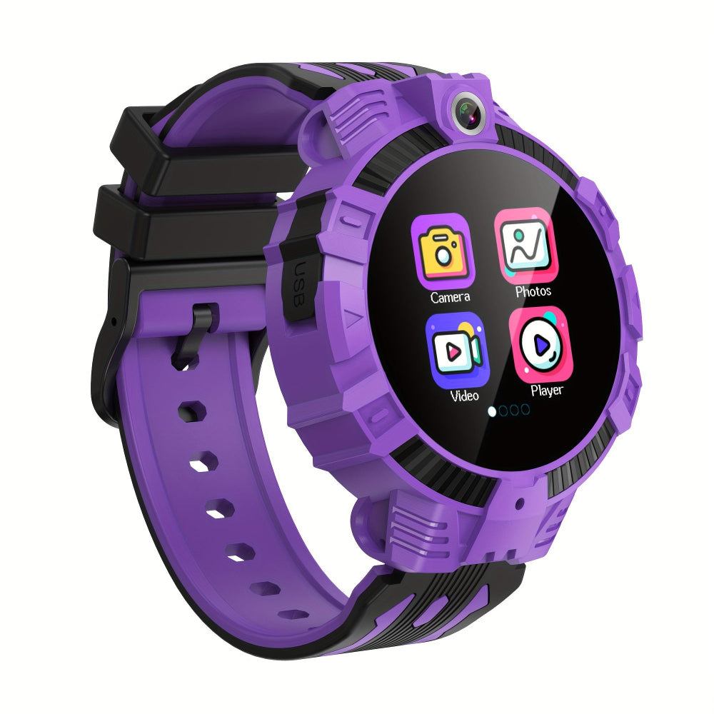 Kids Smart Watch Touch Screen Camera Purple Design - Detailed view