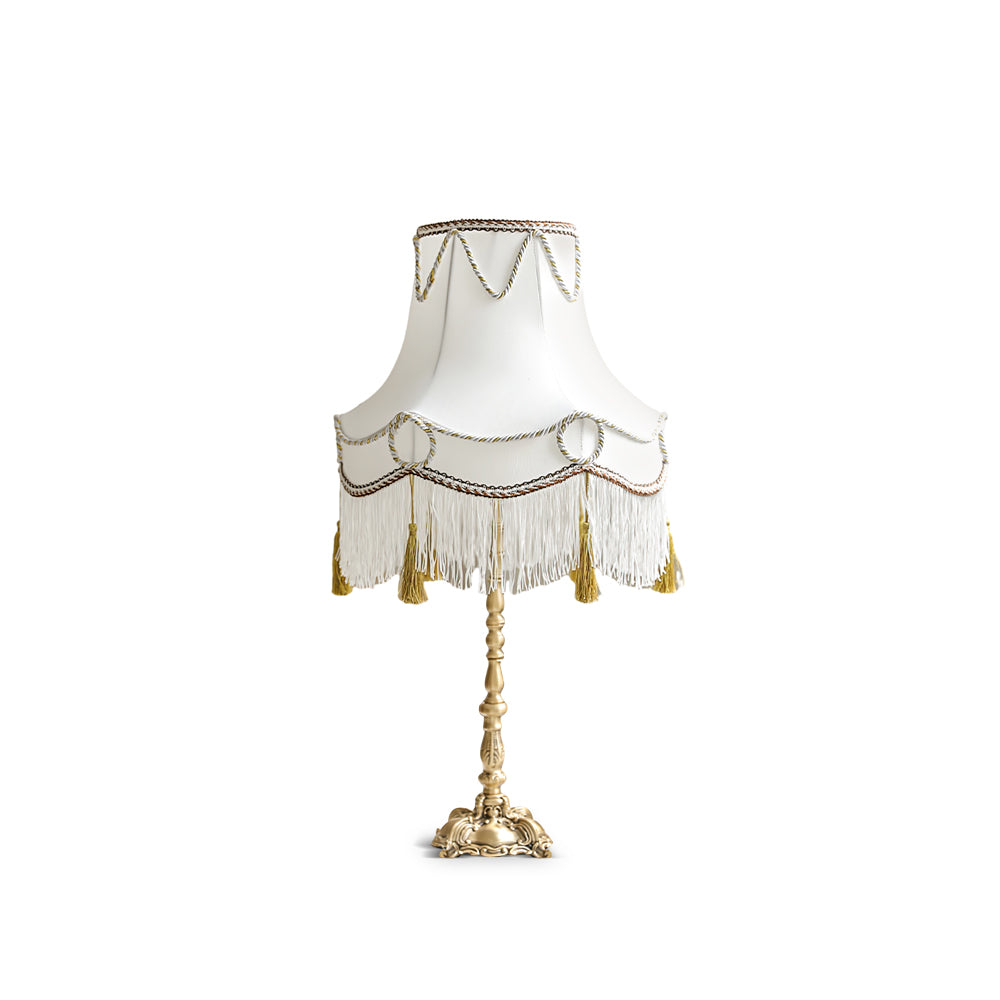 Victorian Table Lamp Brass Base with Fringed Shade - Product detail 13