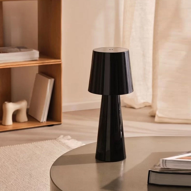 Modern Rechargeable Table Lamp Conical Metal Design - Detailed view