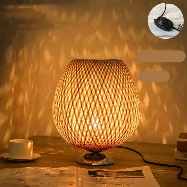 Bamboo Table Lamp Woven Lattice Design - Product detail 13