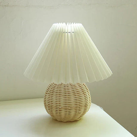 Ceramic Table Lamp  Pink Globe Base with Pleated Shade - Product detail 16