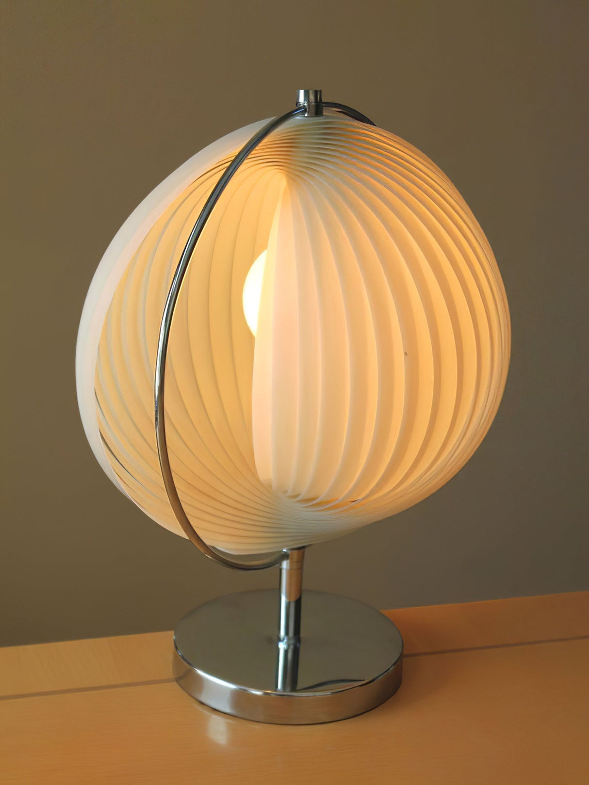 Modern Rotatable Table Lamp Chrome Base White Sphere Design - Product detail 4