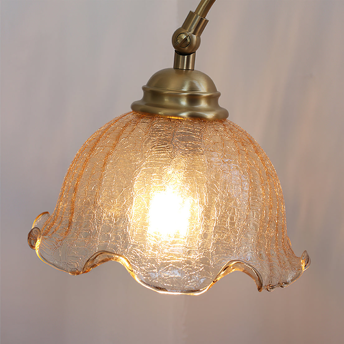 Vintage Table Lamp Brass Arm With Glass Shade - Product detail 12