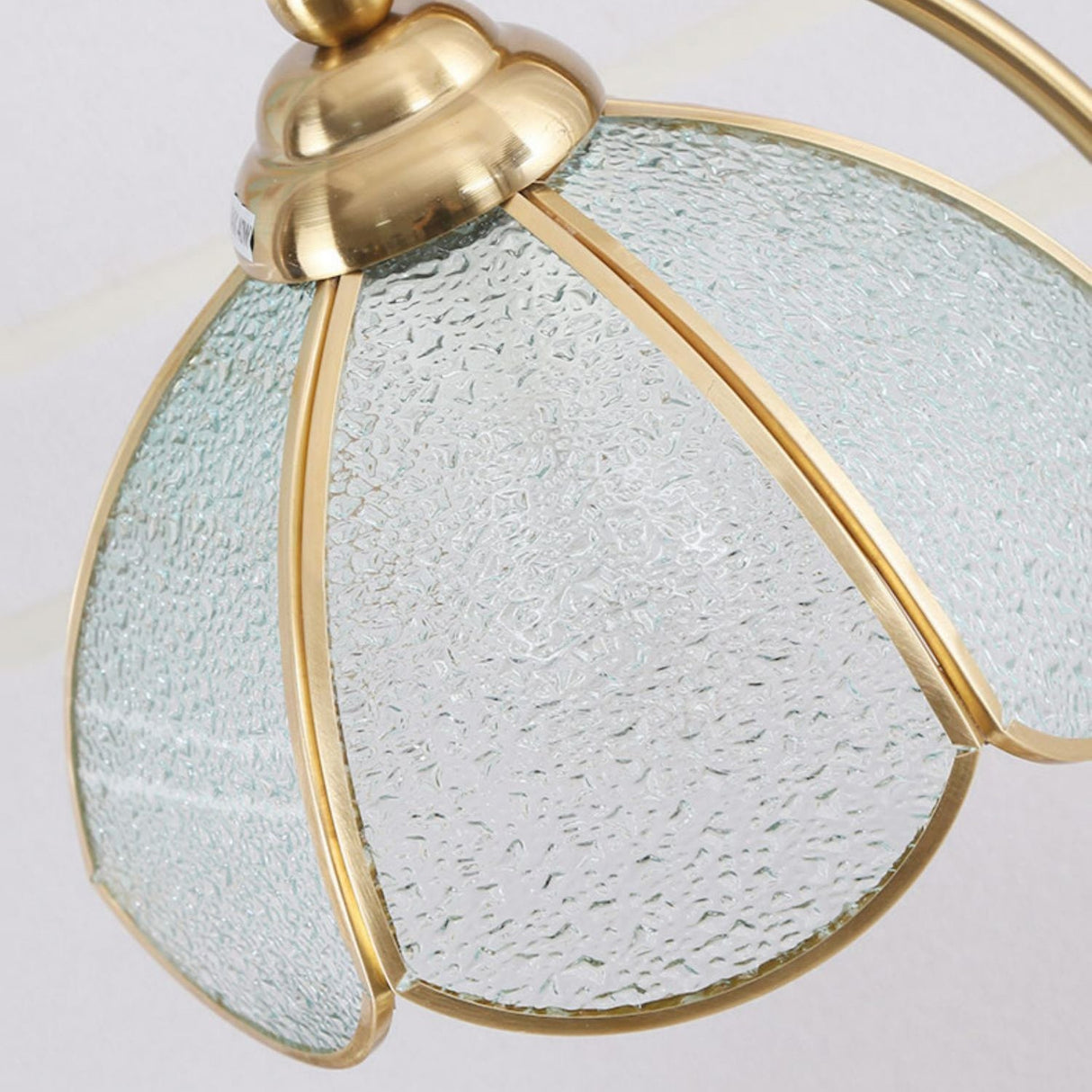 Floral Glass Table Lamp Brass Frame with Petal Shade - Product example