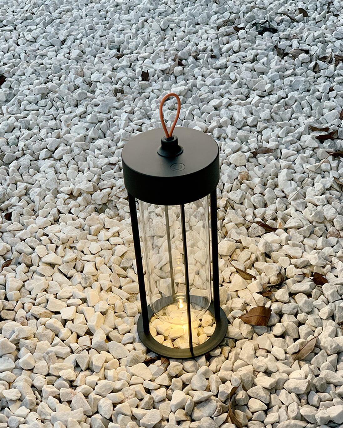 Portable LED Table Lamp Glass Cylinder Design with Leather Handle - Product detail 16