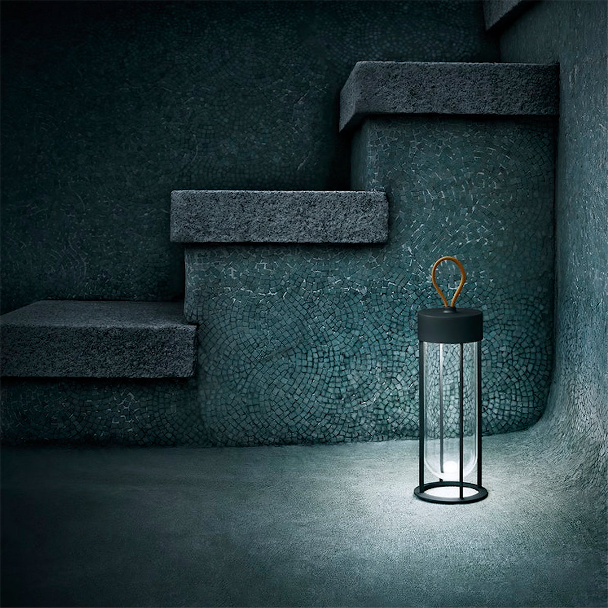 Portable LED Table Lamp Glass Cylinder Design with Leather Handle - Product detail 19