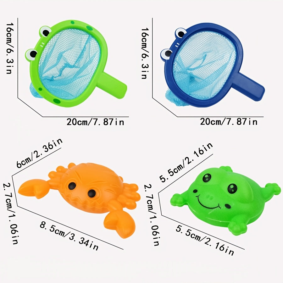 Bath Toy Fishing Set Frog Net with Floating Animals - Product detail 5