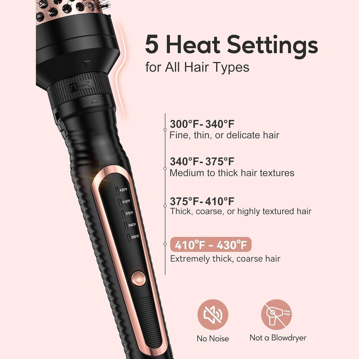Ionic Hair Styling Brush 3-in-1 Heated Curling Tool - Product detail 5