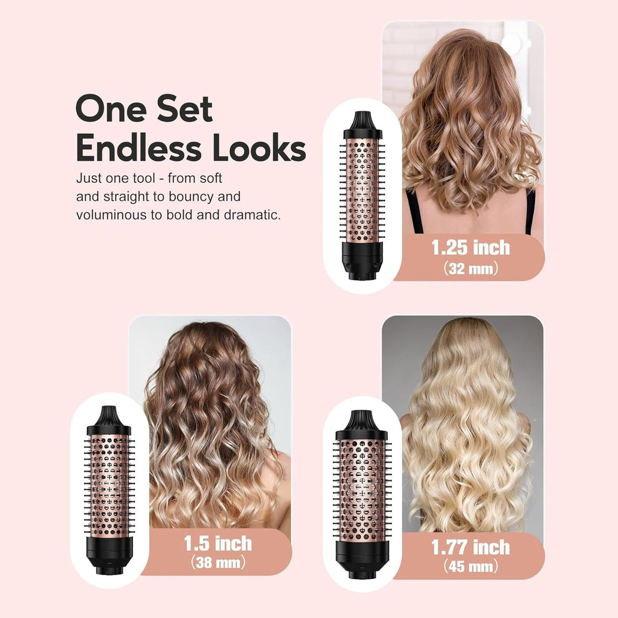 Ionic Hair Styling Brush 3-in-1 Heated Curling Tool - Product detail 7