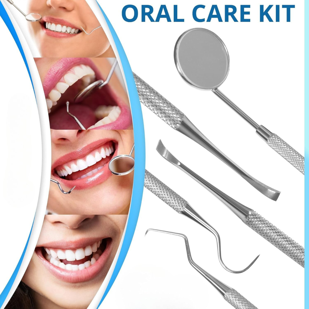 Dental Care Tool Set Stainless Steel Tartar Remover - Detailed view