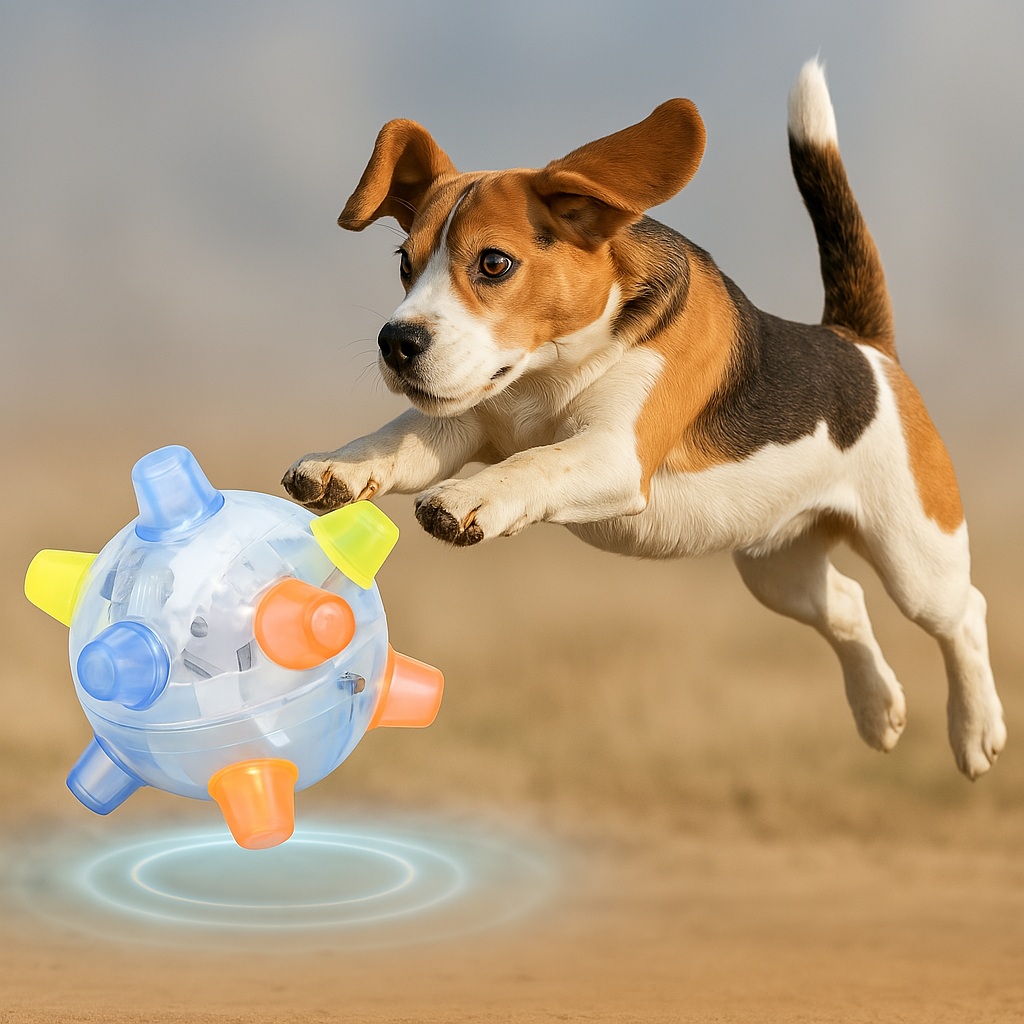 Interactive Dog Toy Ball LED Light-Up Bouncing Ball - Product showcase