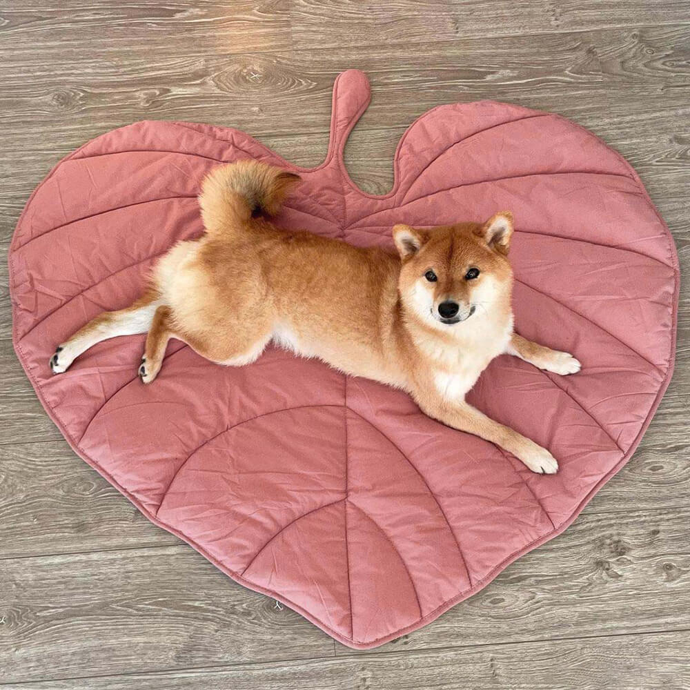 Leaf Shaped Pet Blanket Mat Quilted Cotton Polyester Blend - Product example