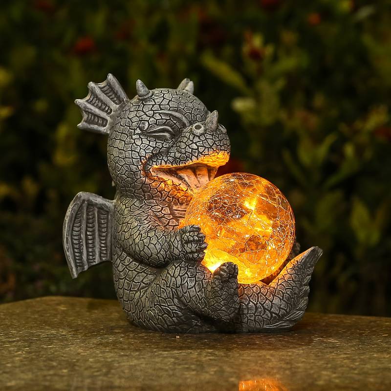 Dragon LED Table Lamp Resin Sculpture with Warm Glow - Product showcase