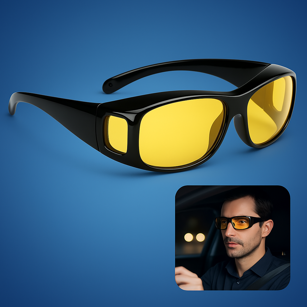 Night Driving Glasses Anti-Glare Yellow Lens Technology - Product showcase