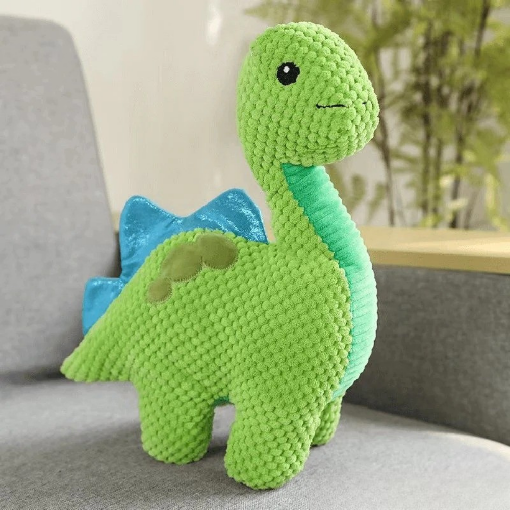 Dinosaur Dog Toy Orange Textured Plush T-Rex with Squeaker - Product detail 4