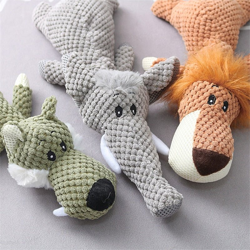 Plush Crocodile Dog Toy Textured Fabric with Built-In Squeaker - Detailed view