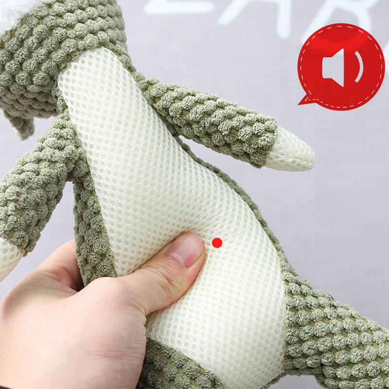 Plush Crocodile Dog Toy Textured Fabric with Built-In Squeaker - Product example