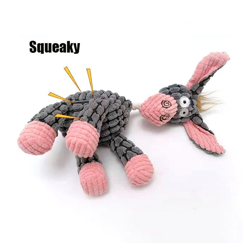 Corduroy Donkey Dog Toy Durable Plush Squeaky Design - Product detail 7