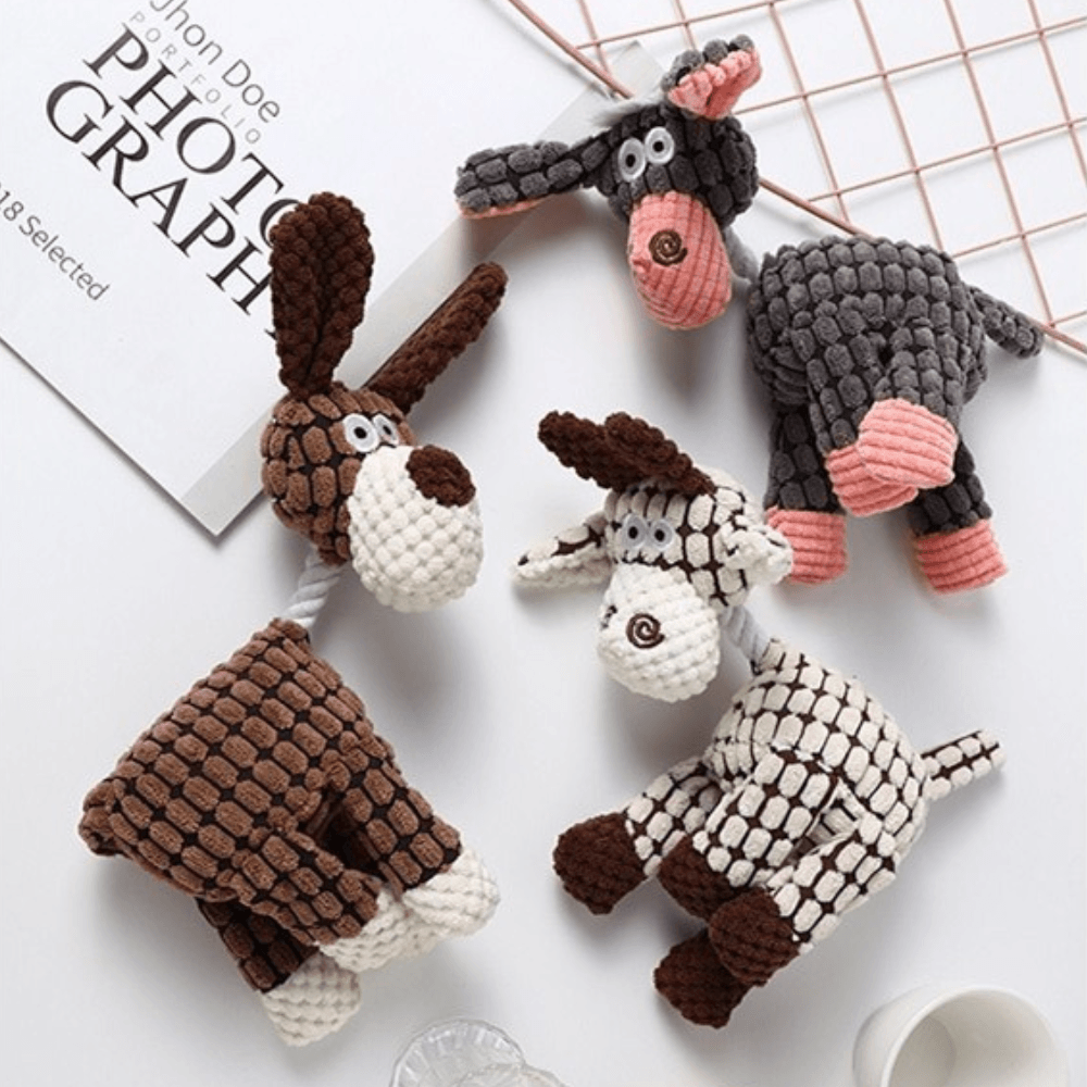 Corduroy Donkey Dog Toy Durable Plush Squeaky Design - Product detail 8