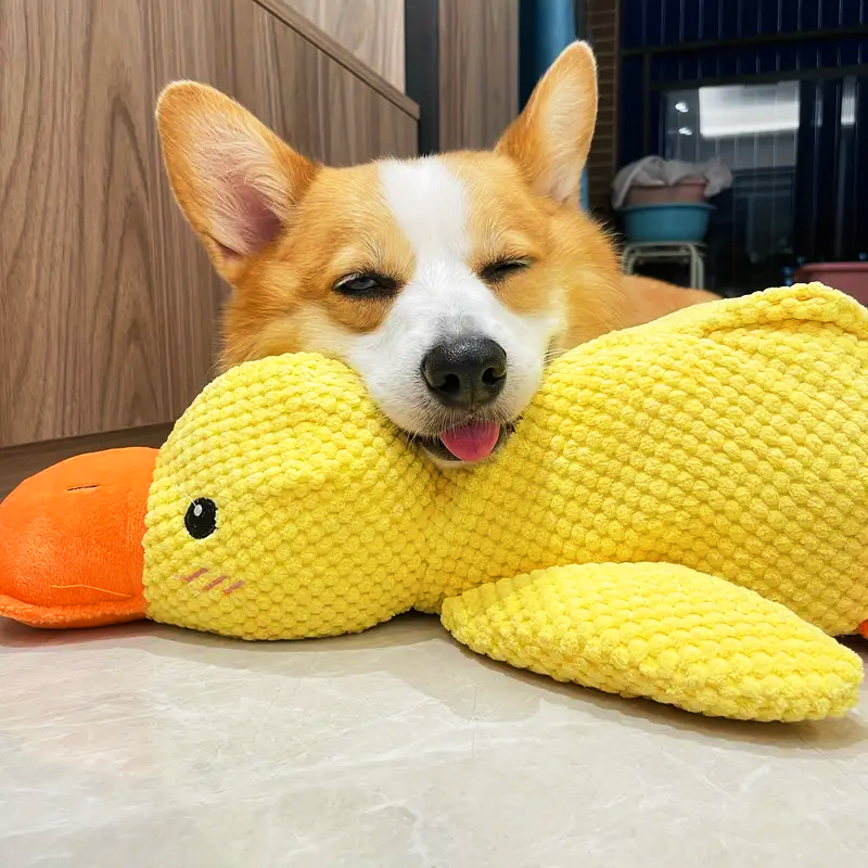 Plush Duck Dog Toy Interactive Mental Stimulation Design - Detailed view